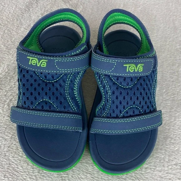 Teva Psyclone Toddler Boys Sport Sandals Size 10 Blue Green Water Shoes NEW - Picture 8 of 10